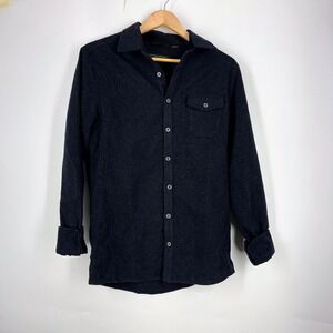 Mission Workshop Men's Wool Blend Button Down Shirt Charcoal Gray Mens Size S